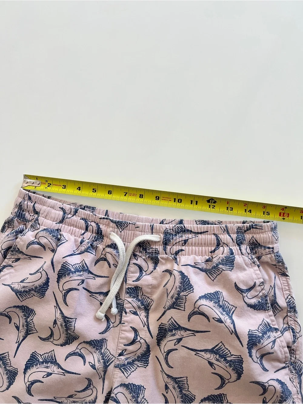 Old Navy Men’s Pink Shorts with Navy Marlin Print